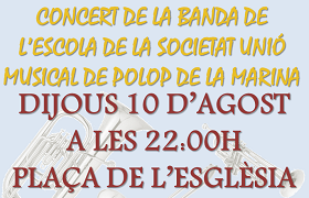 Concert de la Banda de l'Escola de Música de la Unió Musical Polop de la Marina Concert de la Banda de l'Escola de Música de la Unió Musical Polop de la Marina