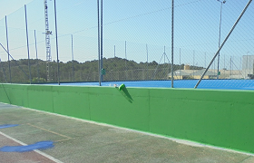Muro contención pistas de tenis